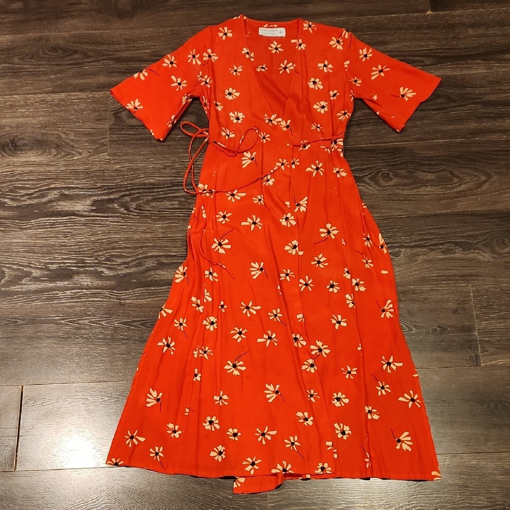 ❤️ NWOT! FAITHFULL THE BRAND × ANTHROPOLOGIE RIVERA FLORAL WRAP MIDI DRESS, S - Picture 5 of 12